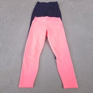 LOT OF 2 Fabletics Leggings Womens M Navy Pink Motion 365 Trinity PowerHold Yoga